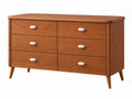 Cassettiera 150 x 45 x 85 cm in legno marrone con 6 cassetti stile retrò