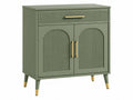 Credenza 80 x 40 x 90 cm in legno ingegnerizzato verde salvia con ante e cassetto stile moderno