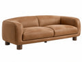 Divano 2 posti 180 x 90 x 78 cm in similpelle marrone stile moderno