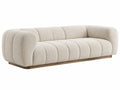 Divano 230 x 95 x 75 cm in tessuto bouclé avorio - stile moderno imbottito