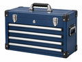 Cassetta portautensili 60 x 30 x 40 cm in acciaio blu con 4 cassetti per officina